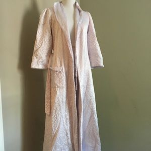 Vintage 60s full length satin robe light purple
